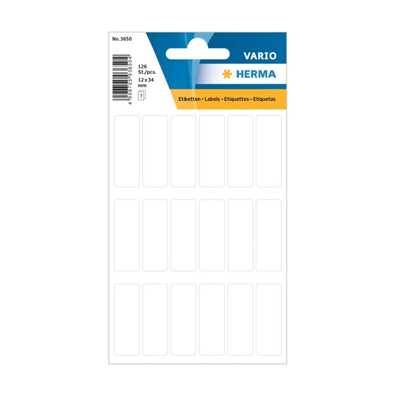 Multi-purpose labels 12x34mm white 126 etiqueta autoadhesiva H3650