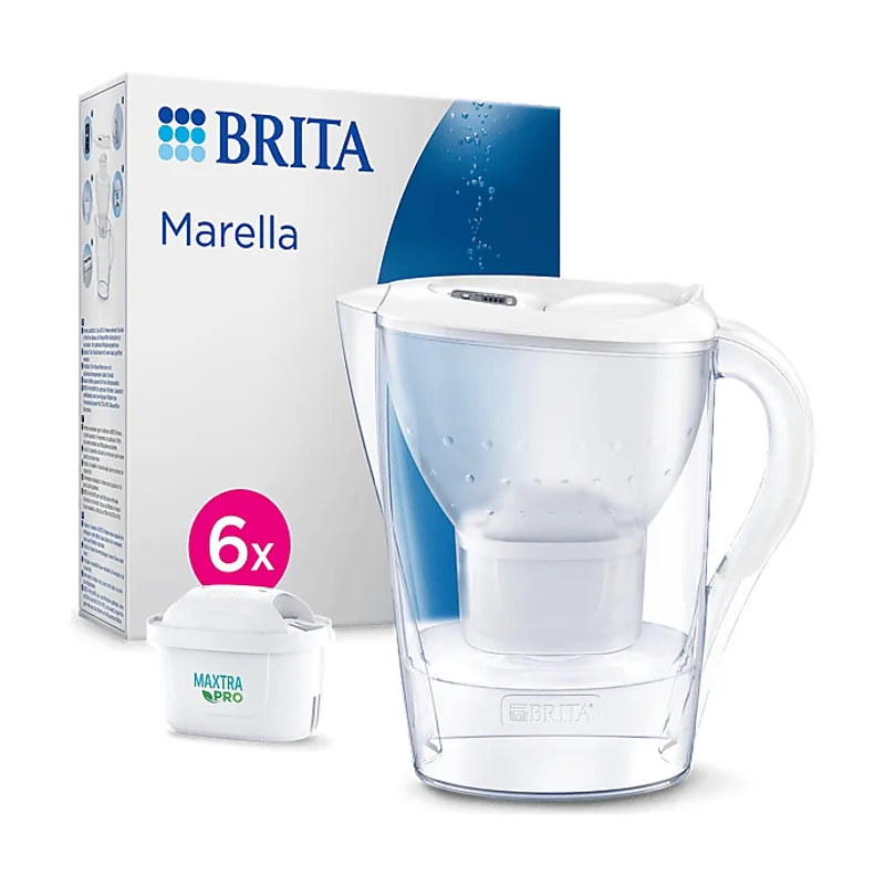 Jarra filtrante marella blanca + 6 filtros maxtra pro