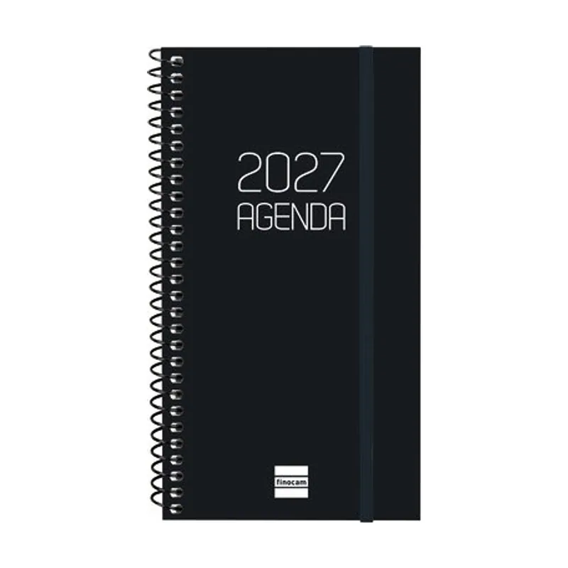 Agenda anual 2027 catalan espiral basic opaque espiral tapa pp con goma e9 94x171 s/v apais. negre