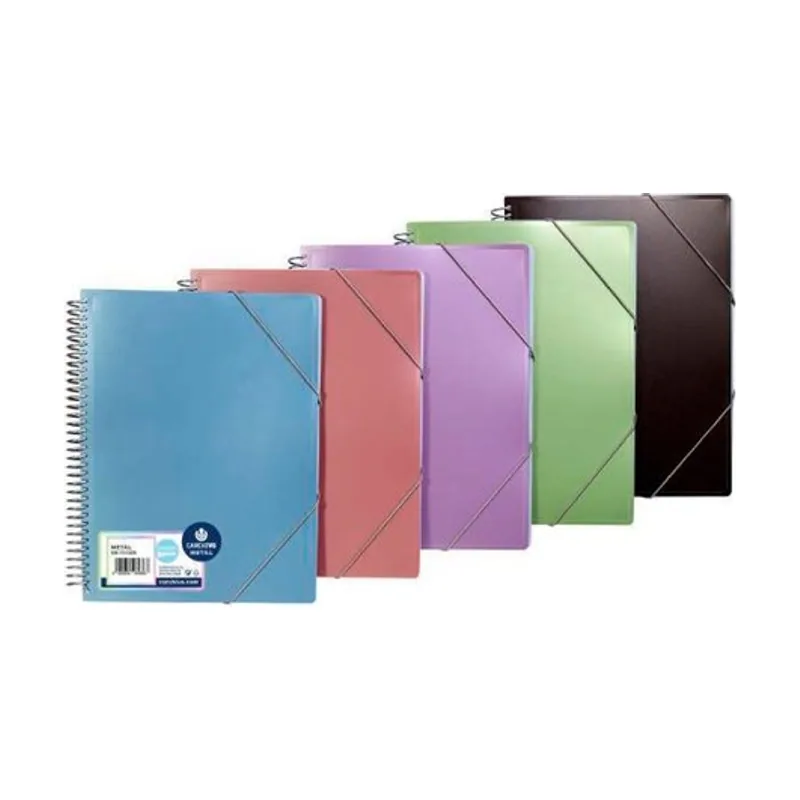 Carpeta fundas tarifario metal pp archivex a4 surtido expositor de 16