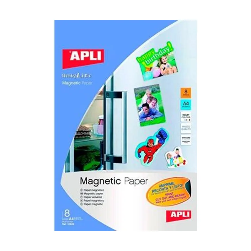10245 papel magnético A4 210x297 mm 8 hojas Impresión por inyección de tinta