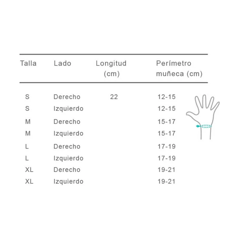 Essencial Muñequera Elastica Estabilizadora Larga Con Ferula Palmar Xlr