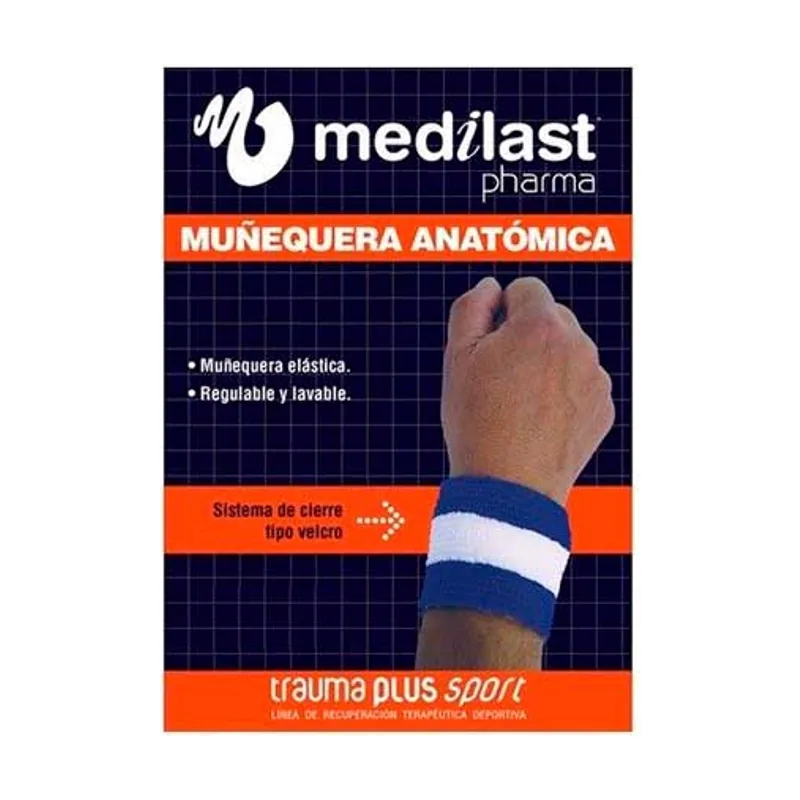 Muñequera Velcro Azul-Blan-Azul T.L