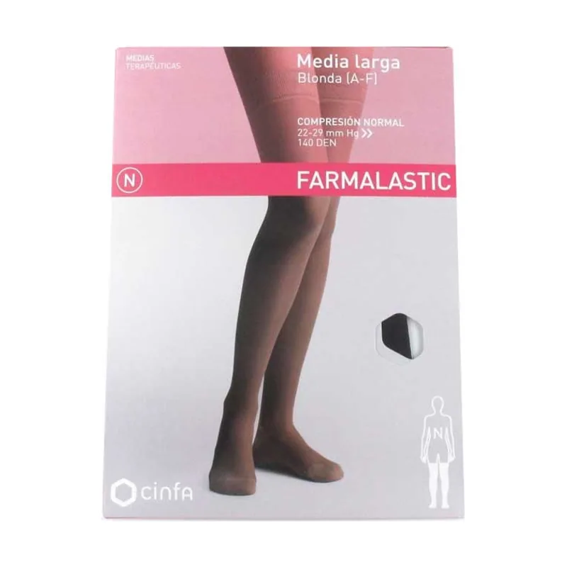 Media Farmalasctic Larga Normal Negro Talla Grande