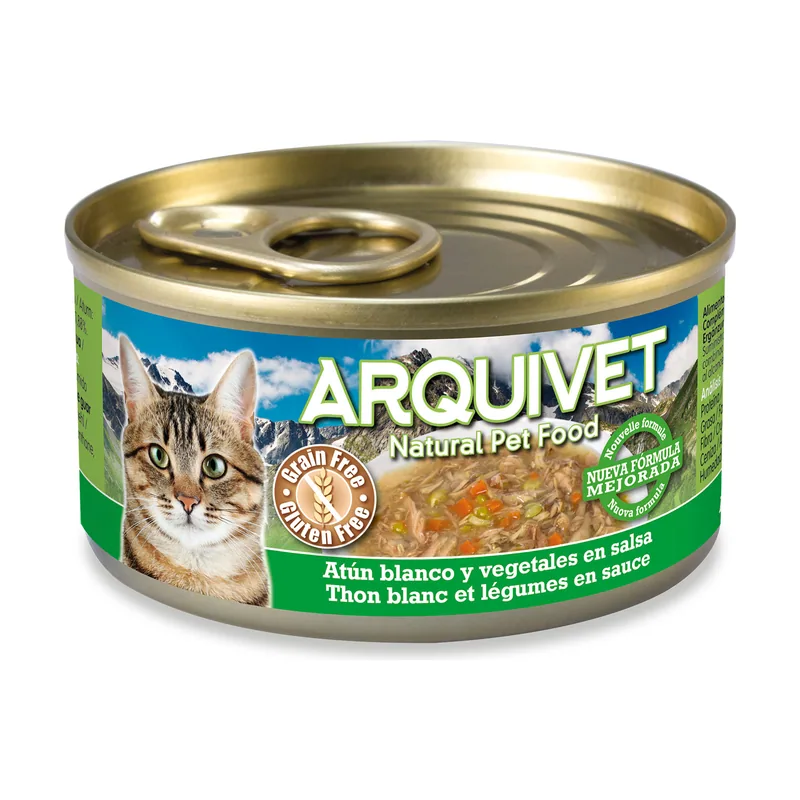 Comida Húmeda Atún Blanco en salsa con Verduras para Gato 80 GR