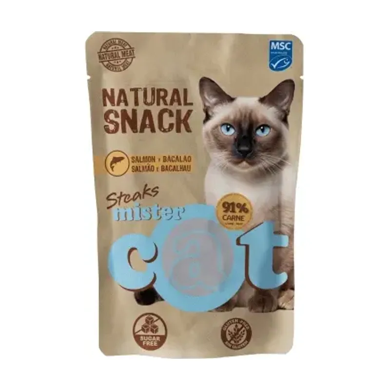Natural snack gatos Steaks salmon y bacalao para Gatos 35 GR