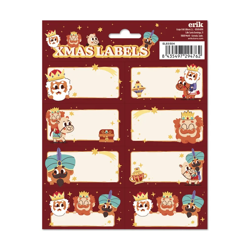 Etiquetas adhesivas Navidad Reyes Magos