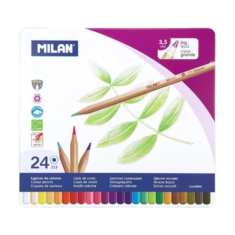 Pack de 24 lapices hexagonales de colores