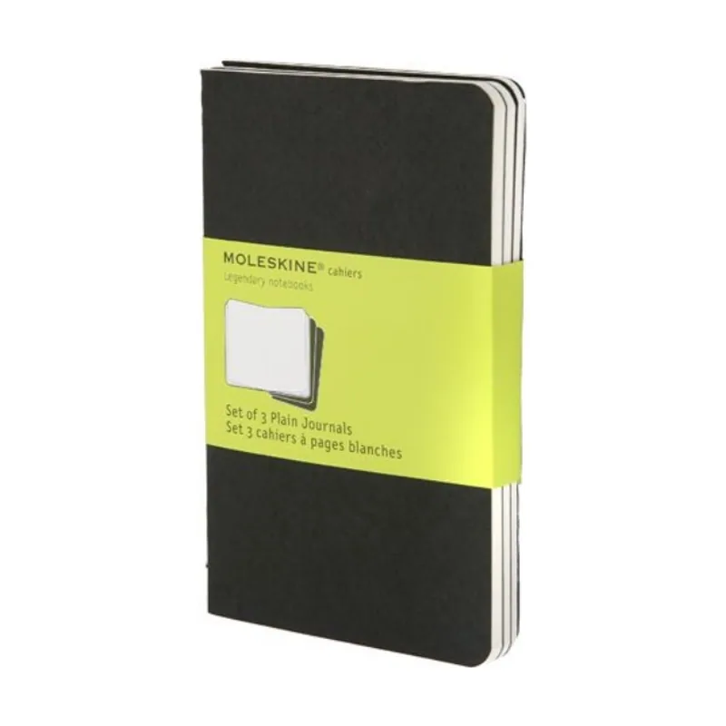 Libreta Tapa Dura Liso 64 Hojas CON 16 Hojas Desmontables Negro Pack DE 3 uds 90X140 MM