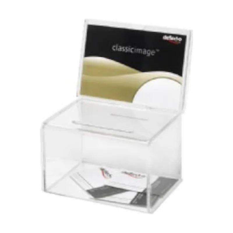 Caja para sugerencias o propinas con soporte para cartel 152 x 102 mm
