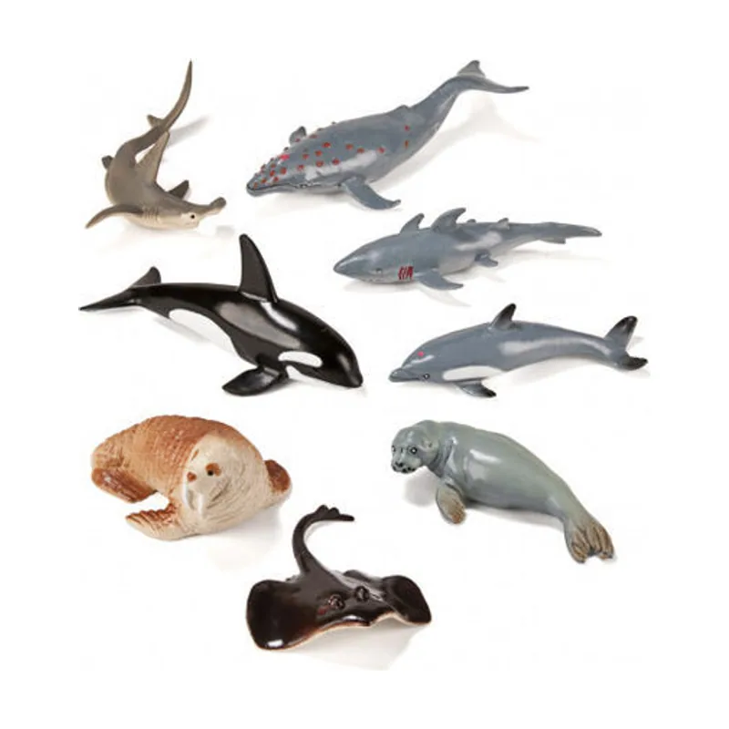 Miniland-154187,27460 Animals Bote con Animales Marinos