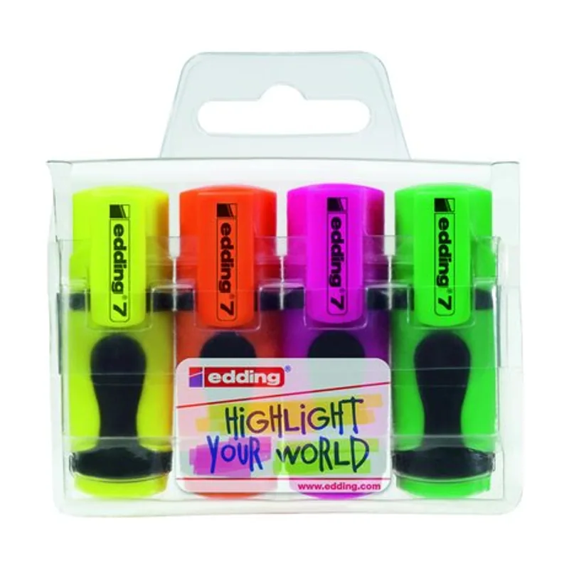 Marcador fluor 7 mini estuche de 4 colores