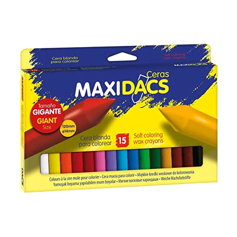Lapices cera maxidacs caja de 15 uds colores