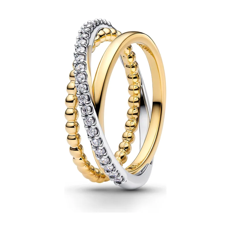 Anillo en plata de ley y con un recubrimiento en oro 164826C01