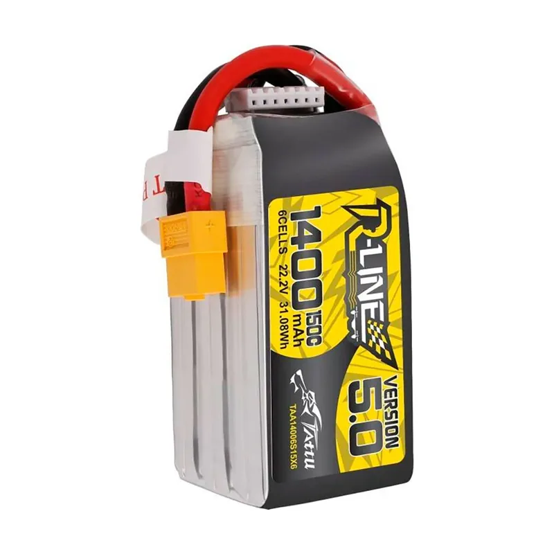 Batería De Dron Tattu R-line 5.0 1400mah 22.2v 150c 6s1p Xt60