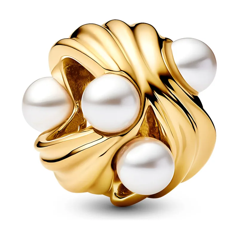 Charm bañado en oro con perla artificial Moments 763915C01