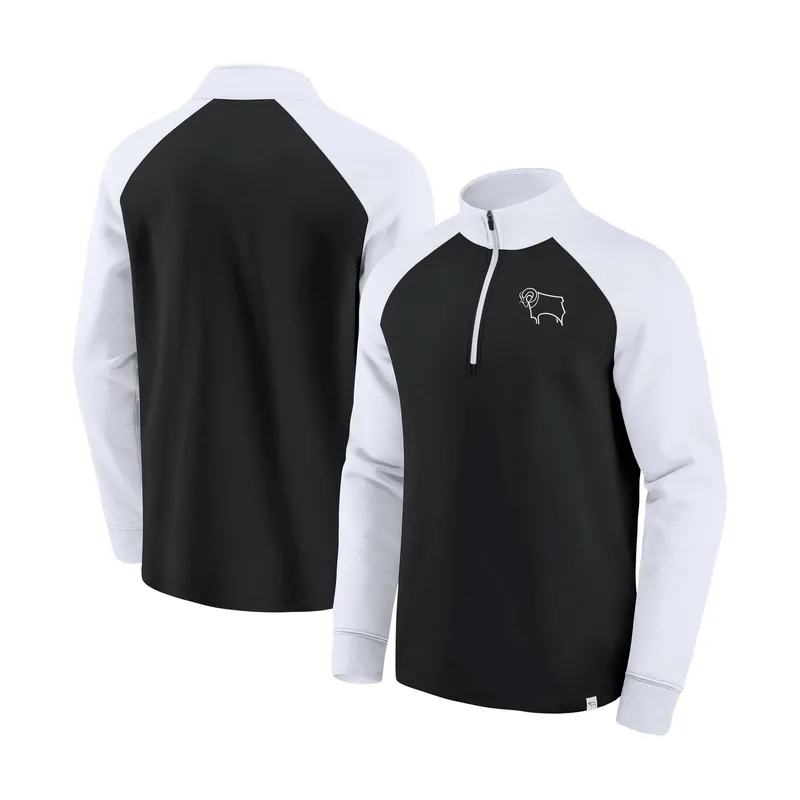 Sudadera con cremallera de 1/4 del Derby County para hombre - Negro