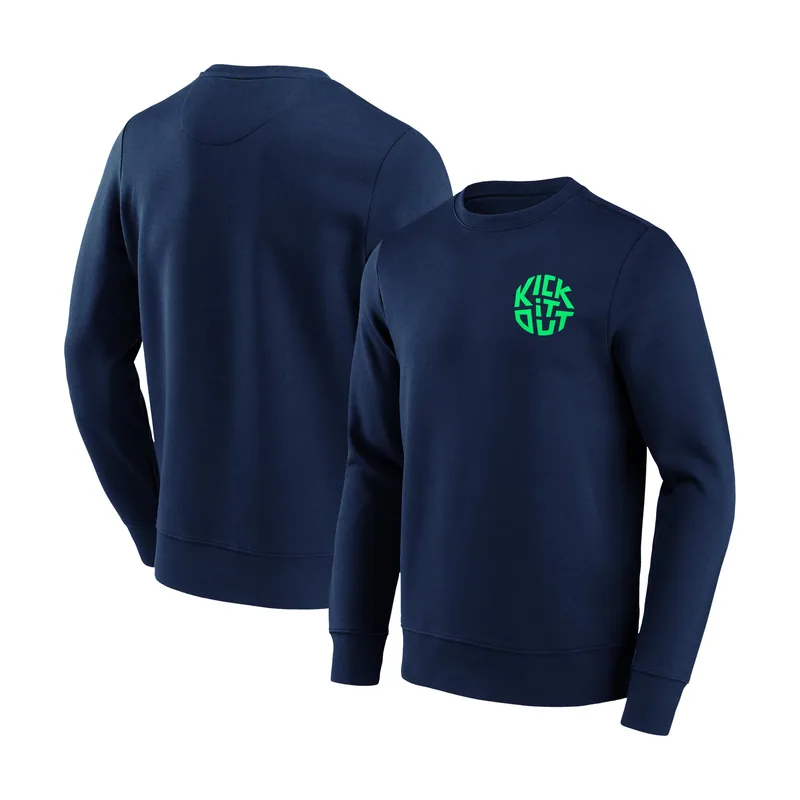 Sudadera Kick It Out Slogan Graphic Crew para hombre - Azul marino/Blanco/Verde primavera