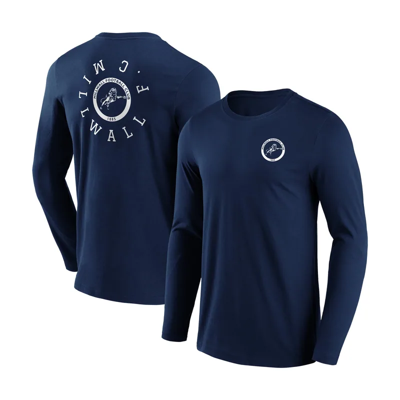 Camiseta de manga larga Millwall Loop Graphic Front & Back para hombre - Azul marino