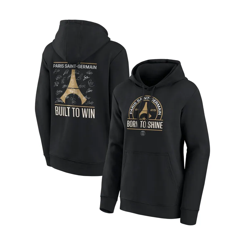 Sudadera con capucha Graphic Campeones de Europa Signature Roster del PSG para mujer - Negro