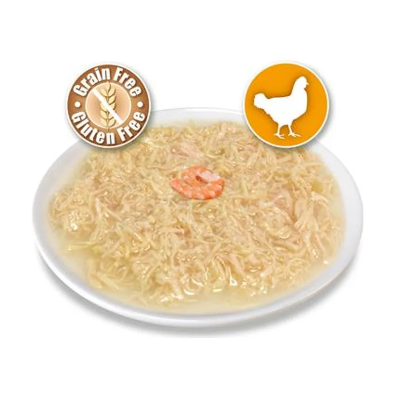Comida Húmeda de Pollo en Salsa con Gambas para Gatos 80 GR