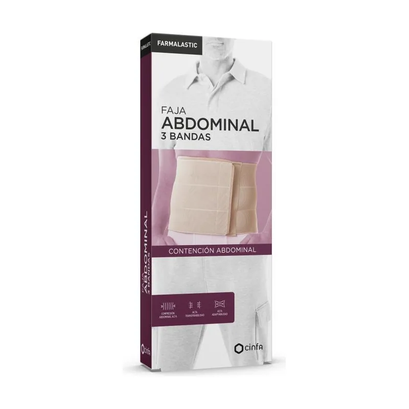 Farmalastic 3 Bandas Faja Abdominal Talla Mediana