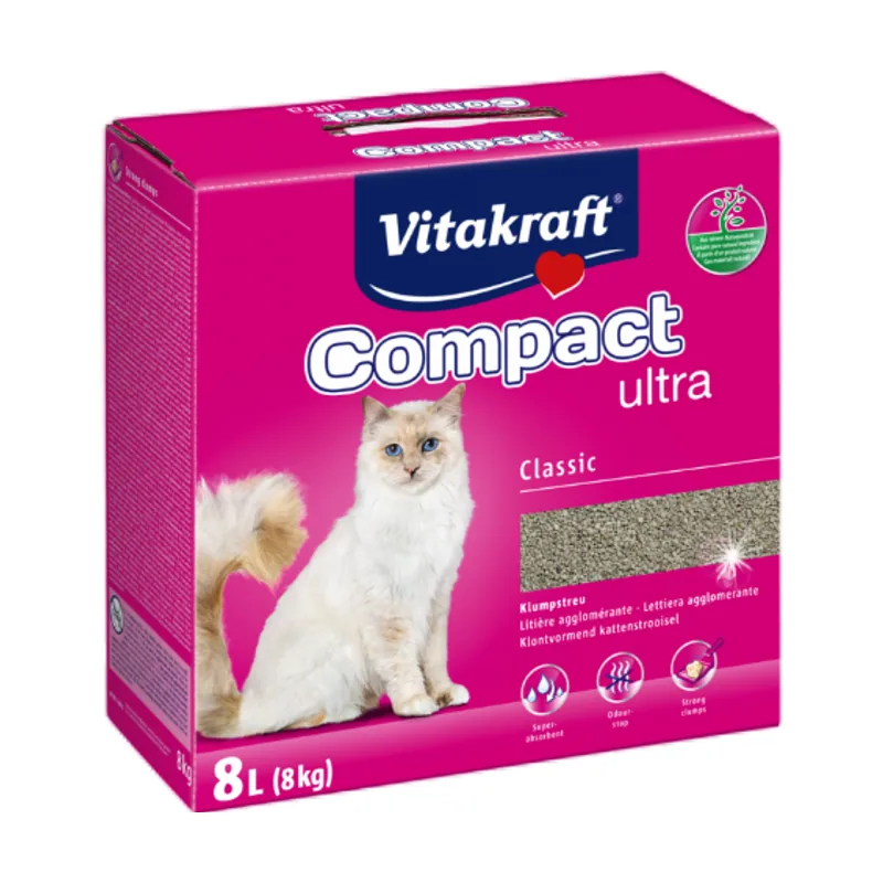 Arena Aglomerante para Gatos Compact Ultra 8 kg
