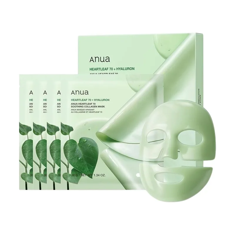 Anua Heartleaf 70 Soothing Collagen Mask 4 Pack