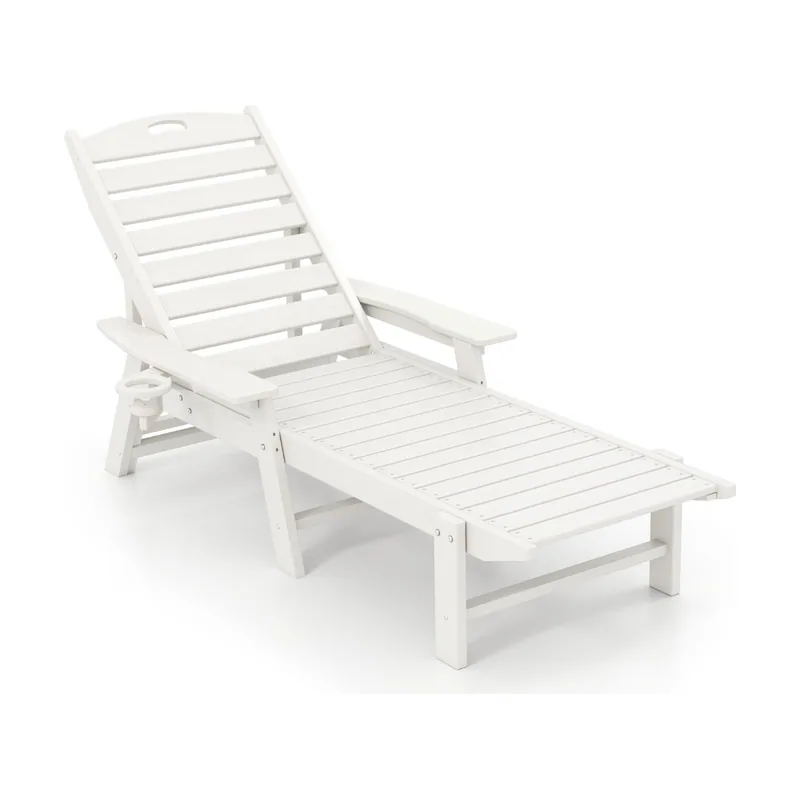 Tumbona de Relax con Respaldo Ajustable en 4 Posiciones Portavasos
