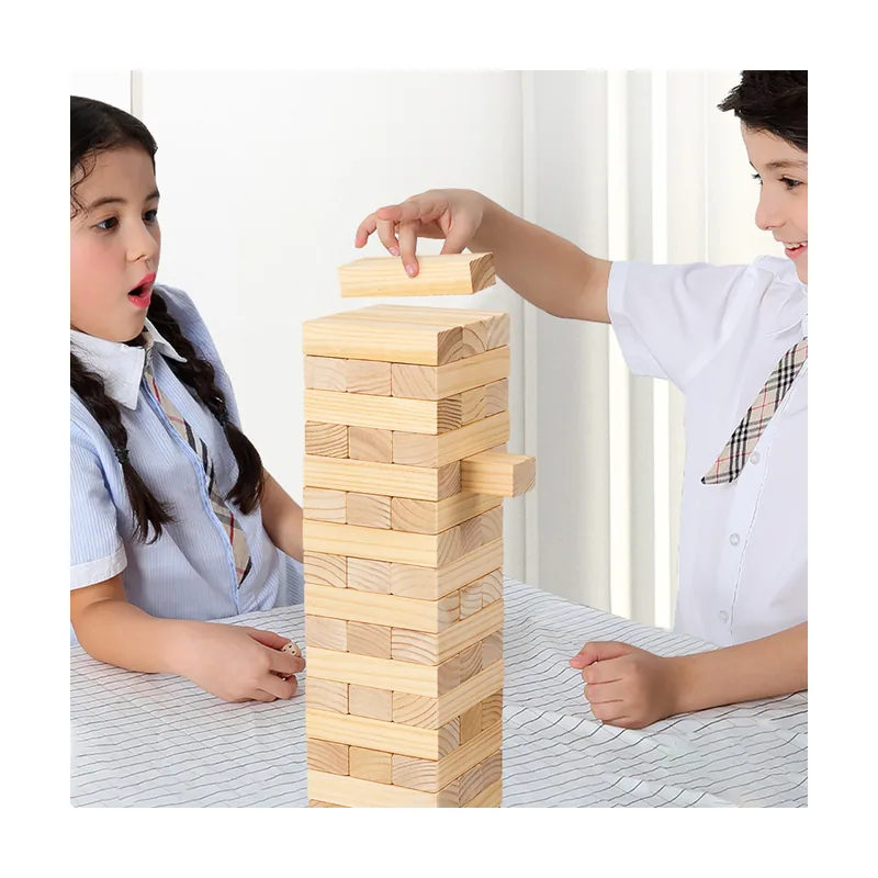 Set de Torre Gigante Juego Apilable 54 Bloques de Madera Pino