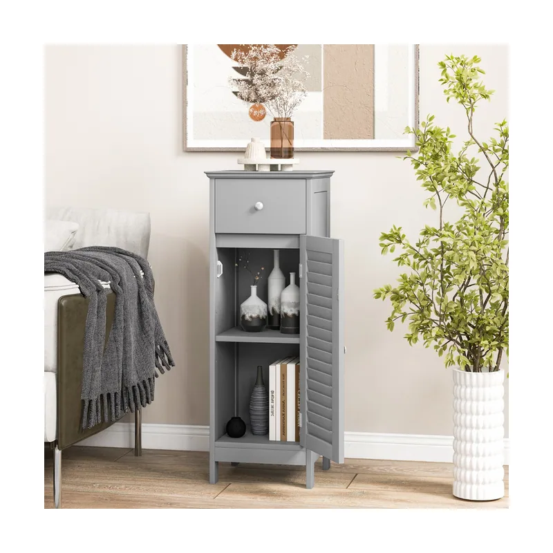 Armario de Almacenamiento de Pie de Baño 88 cm Gris