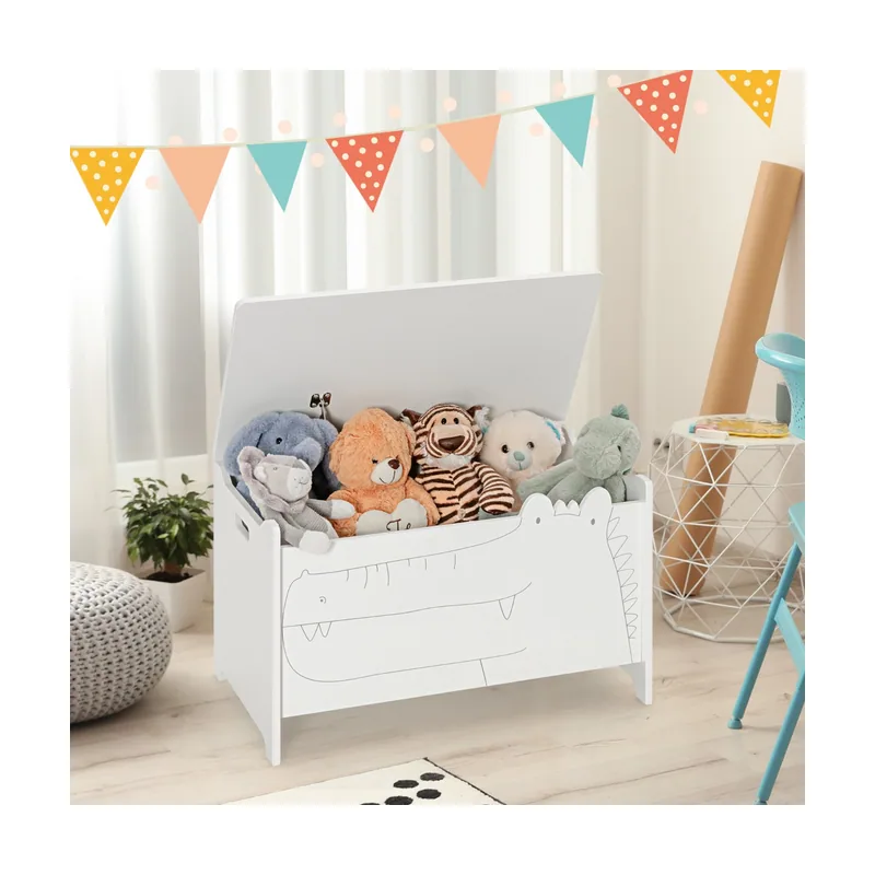 Juguetero Infantil con Bisagra de Seguridad Organizador para Habitación de Niños 60 x 33 x 37,5 cm