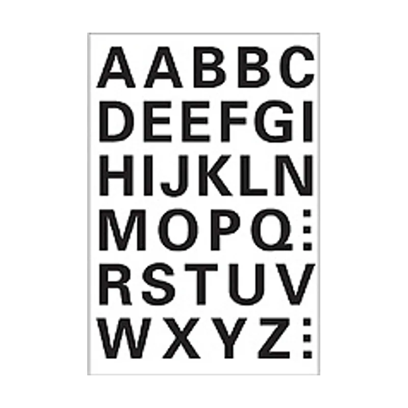 Letters 15mm A-Z weatherproof film black 1 sheet símbolo autoadhesivo