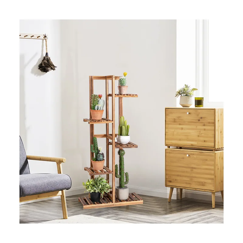 Porta Plantas de Madera 5 Niveles Estante para 6