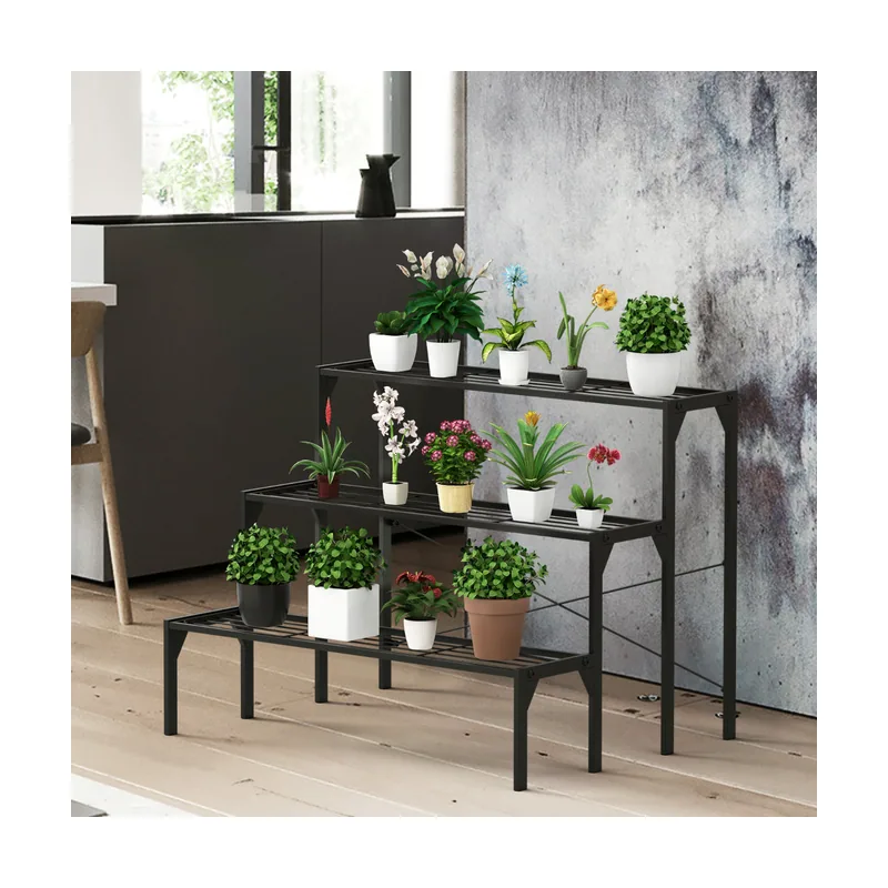 Porta Plantas de Metal 3 Niveles Estante