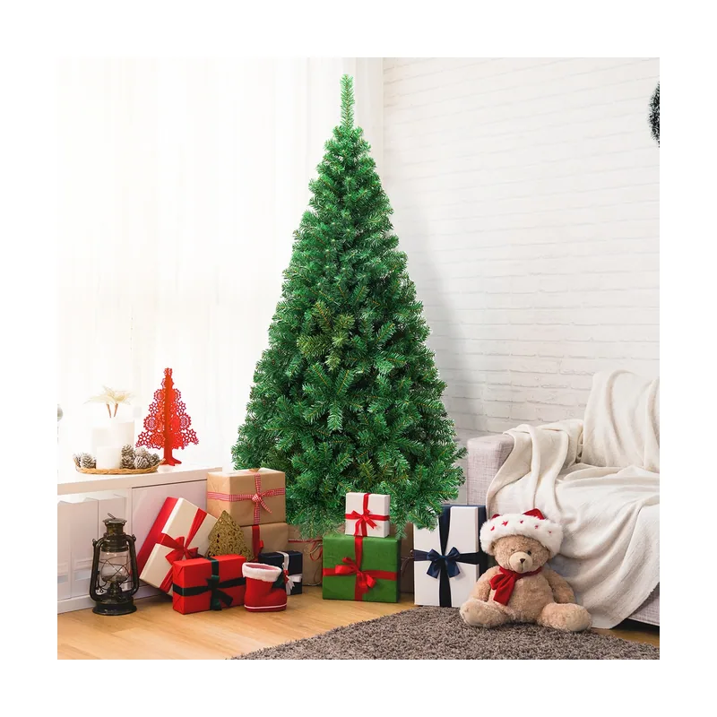 180cm Árbol de Navidad Artificial con Base Metálica Material PVC Decoración para Navidad Hogar Fiesta