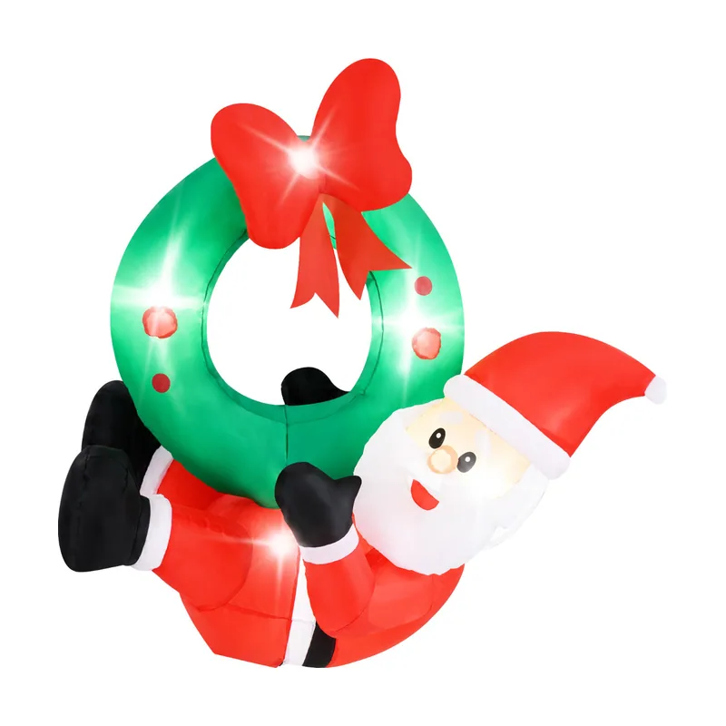 120 cm Corona Inflable de Papá Noel y Corona Iluminados