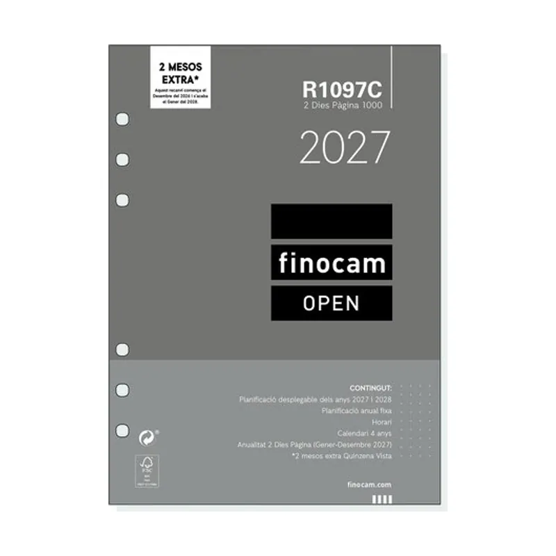 Recambio agenda anual 2027 catalan r1097c open 1000 155x215 anualidad 2d/p