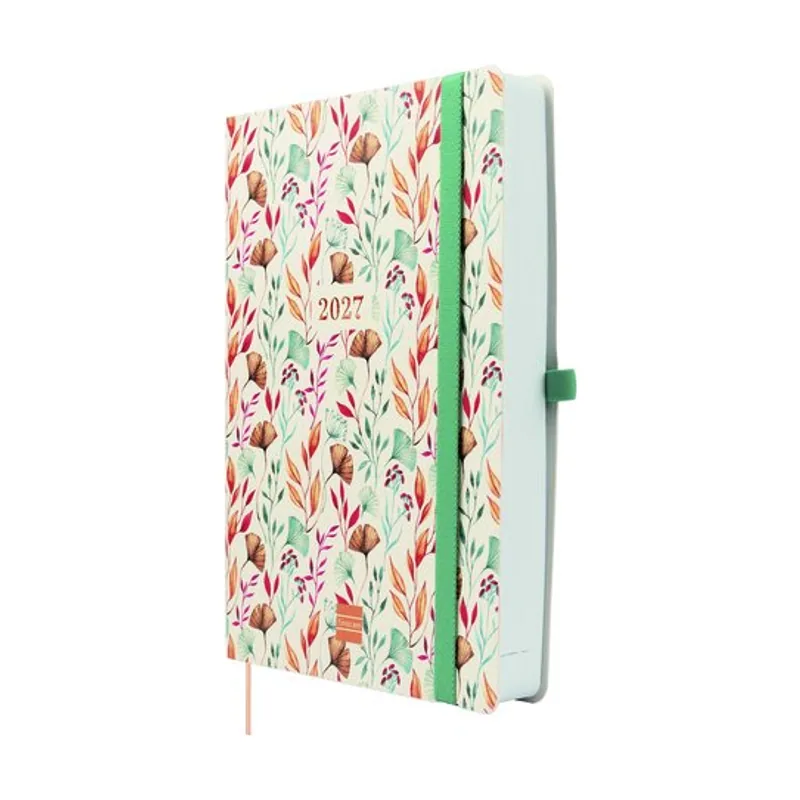 Agenda anual 2027 internacional capri cosida tapa blanda con goma fa5 148x210 d/p happy