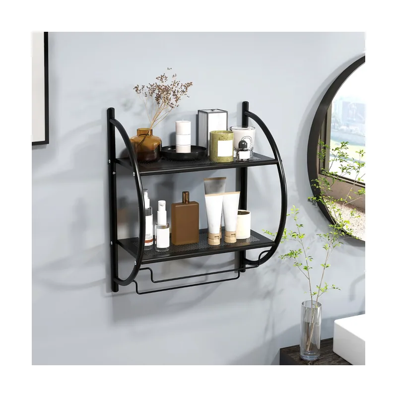 Toallero de Pared Toallero con Barra Negro