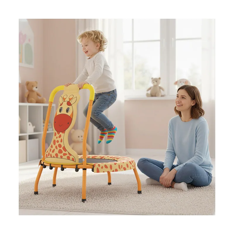 Jirafa Mini Trampolín para Niños con Asa Acolchada