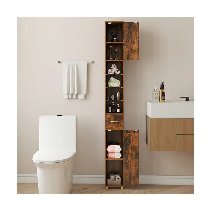 Gabinete de Baño Alto de 181cm Organizador de Almacenamiento Estrecho