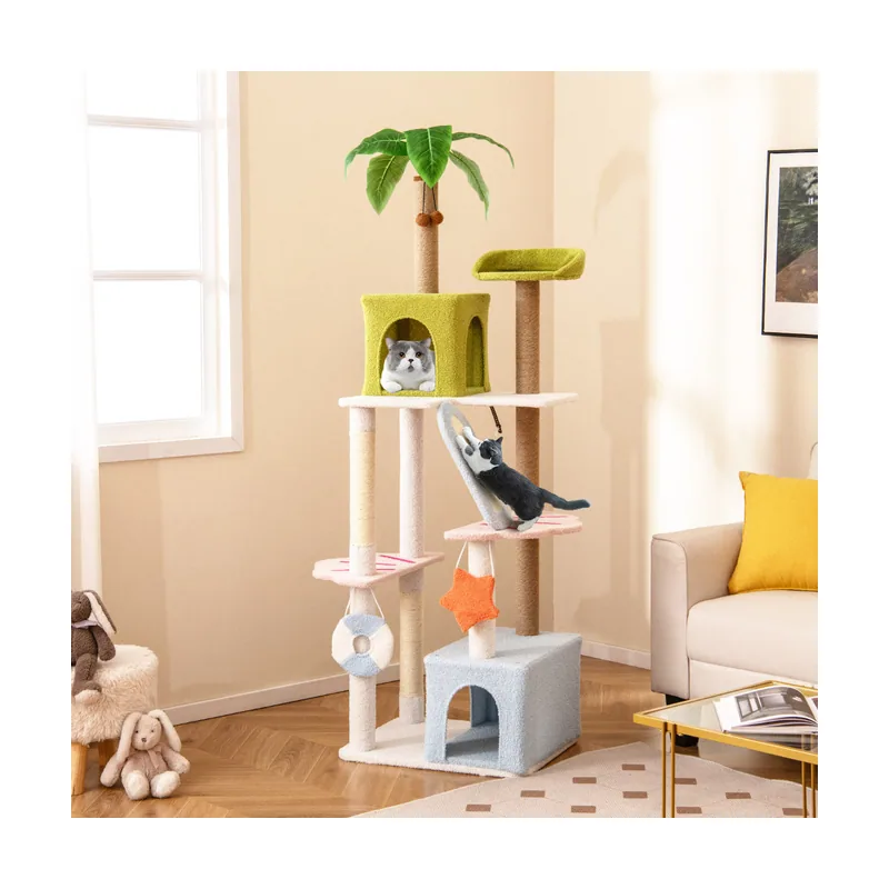 Árbol para Gatos de 180 cm Torre Multinivel Estética de Playa