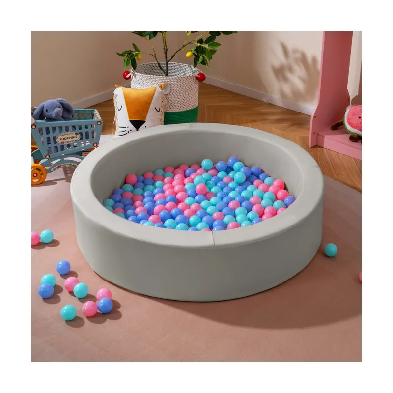 105 cm Piscina de Pelota de Espuma Redondo Juego de Pelota Gris