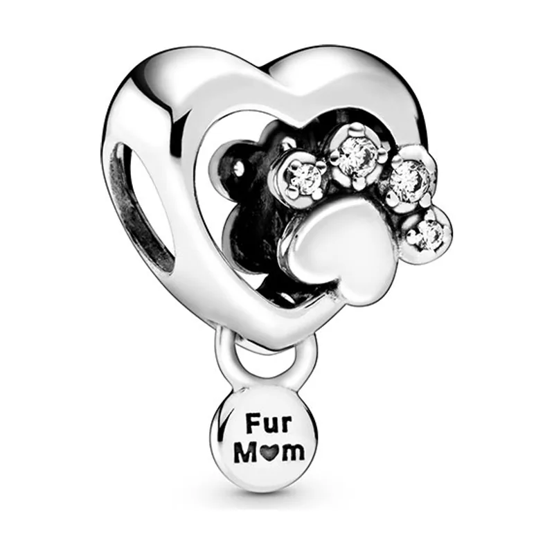 Charm en plata Corazón y Huella 798873C01