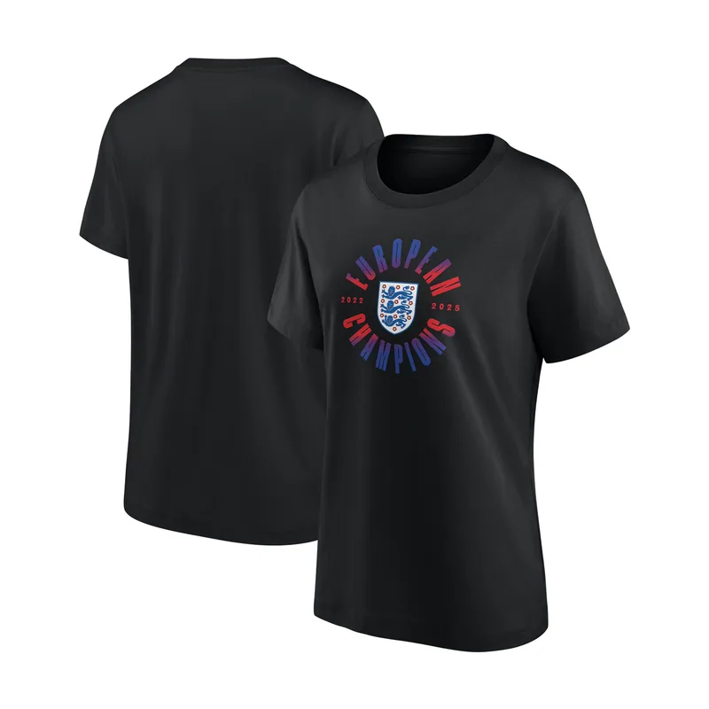 Camiseta de los ganadores de las England Lionesses para mujer - Negra