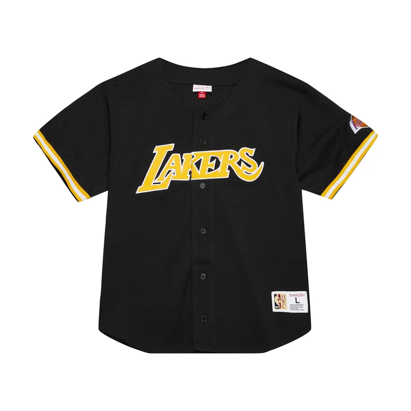 Camisa de malla con botones "On The Clock" de Los Angeles Lakers