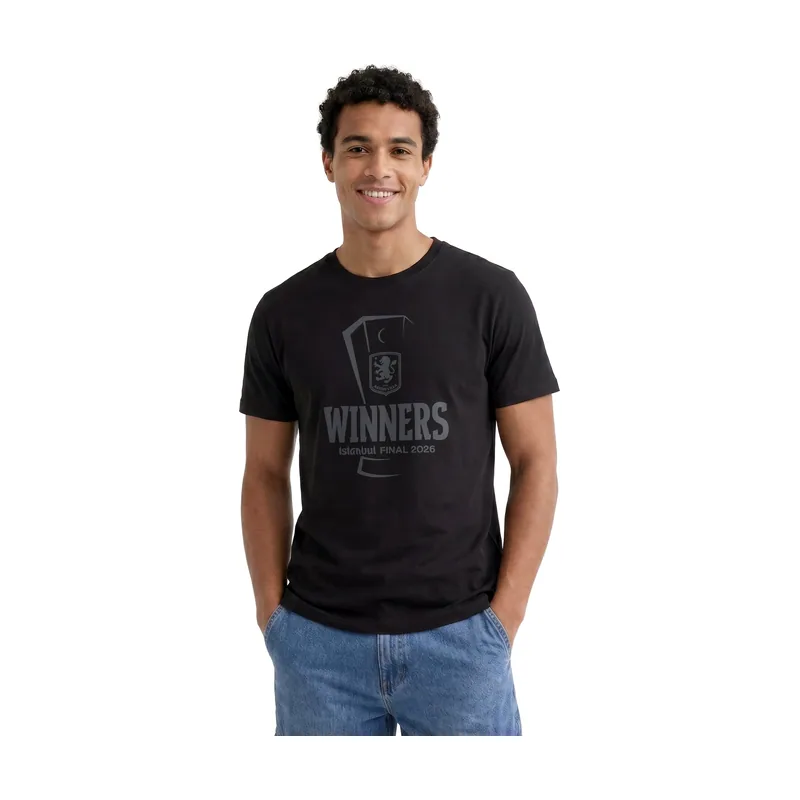 Camiseta del Aston Villa, campeones de la final de la UEFA Europa League de Estambul 2026 - Negra