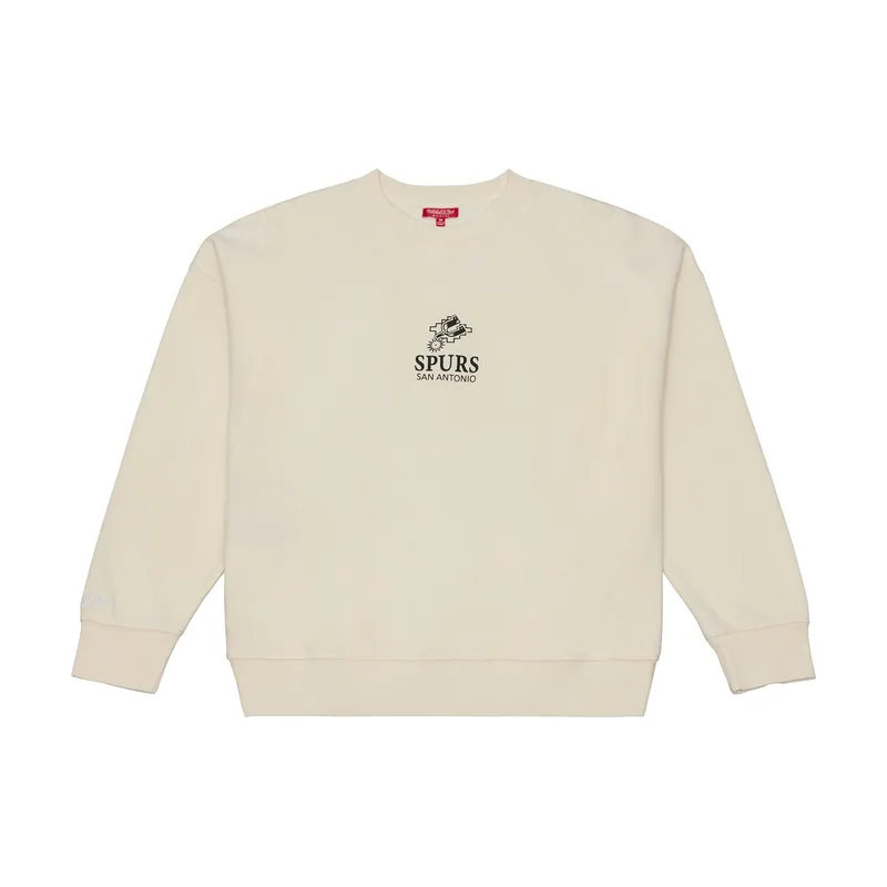 Sudadera de felpa Core Essentials con micrologotipo de los San Antonio Spurs para mujer - Crema