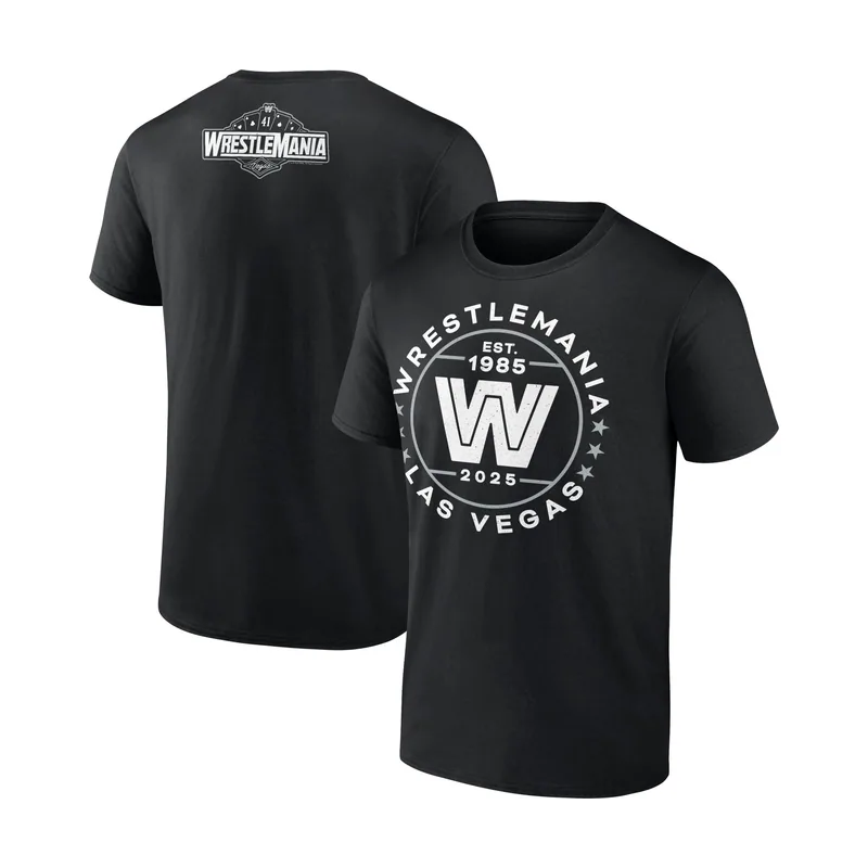 Camiseta Old School Stars del WWE WrestleMania 41 para hombre - Negro